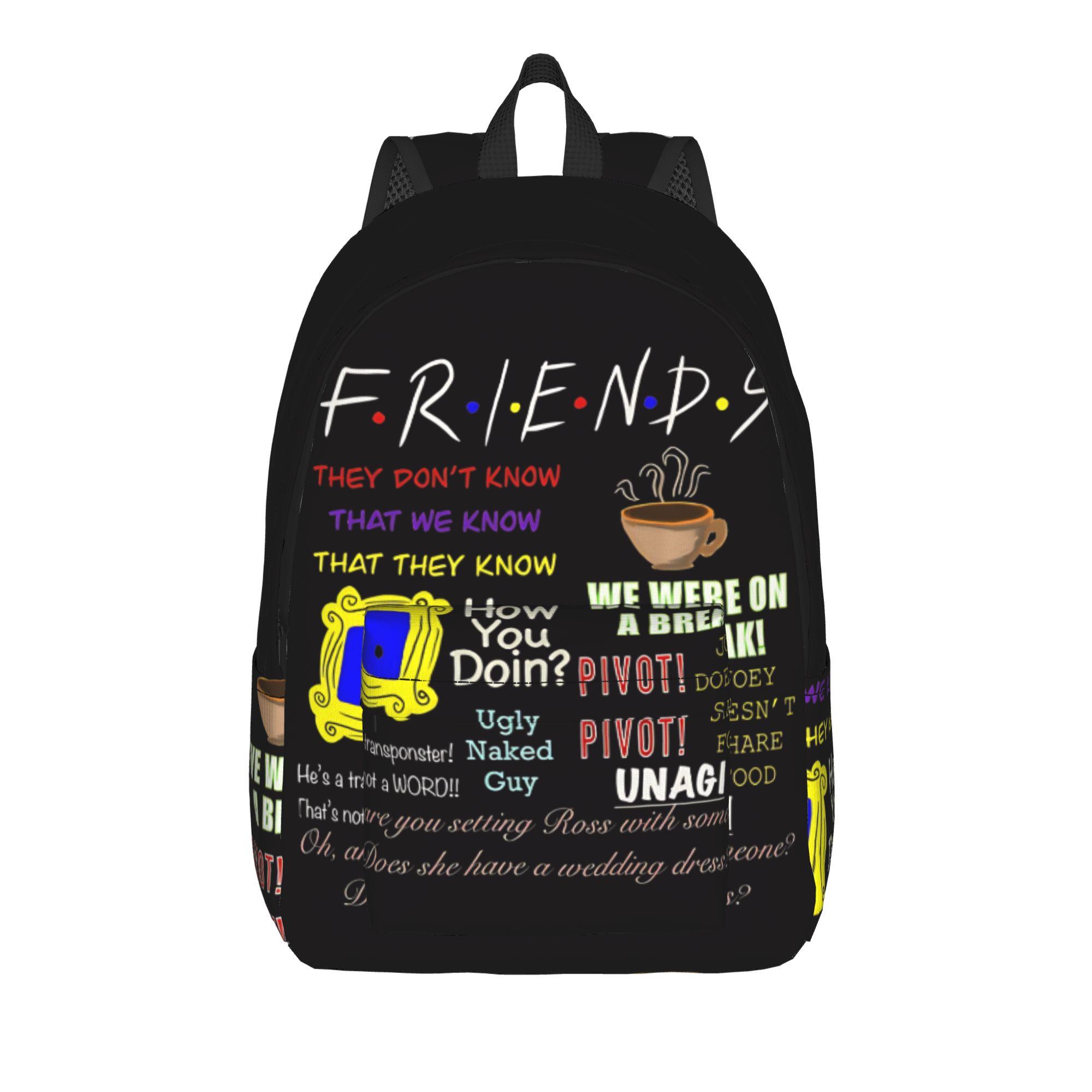 Interior Design Quotes - Friends Mixed Quote Typo Backpack Girl