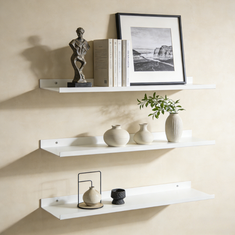 Interior Design Kitchen - Metal Floating Shelves Wall Mounted Storage
