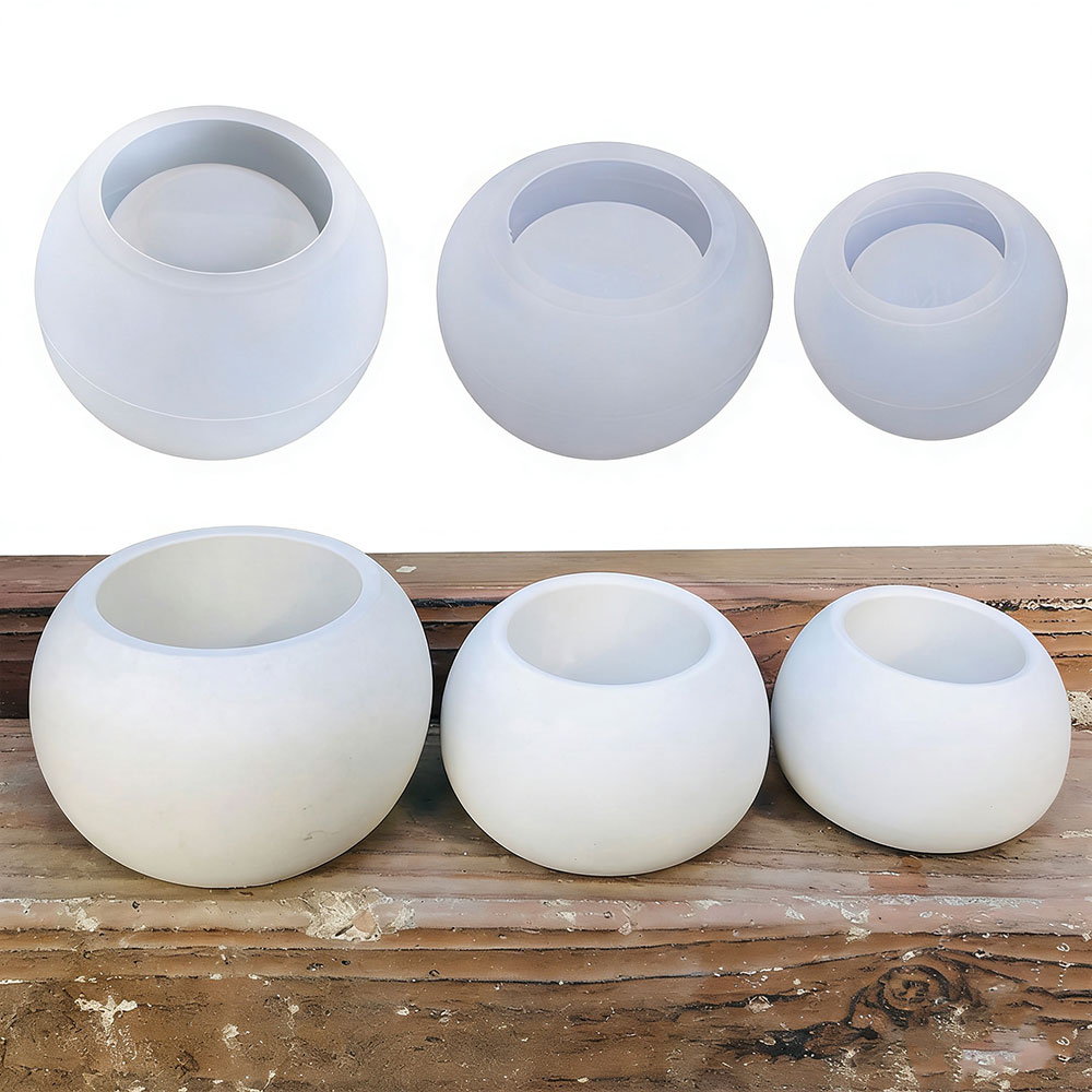 3pcs Round Flower Pot Silicone - Terrazzo Pot Cement incelemesi ve fiyatı