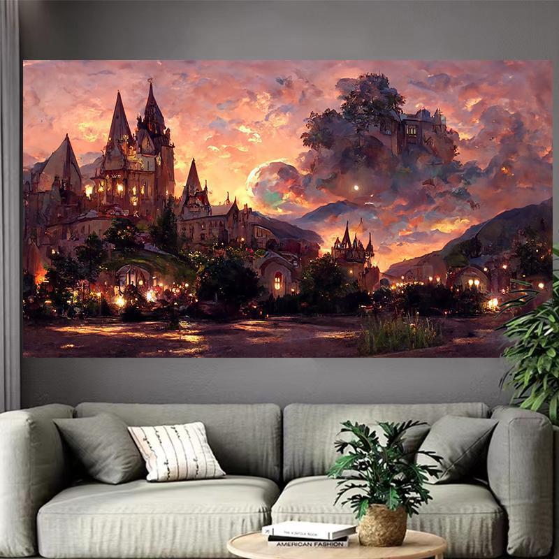 Castle Lake Wall Tapestry Fant - Interior Design Poster incelemesi ve fiyatı