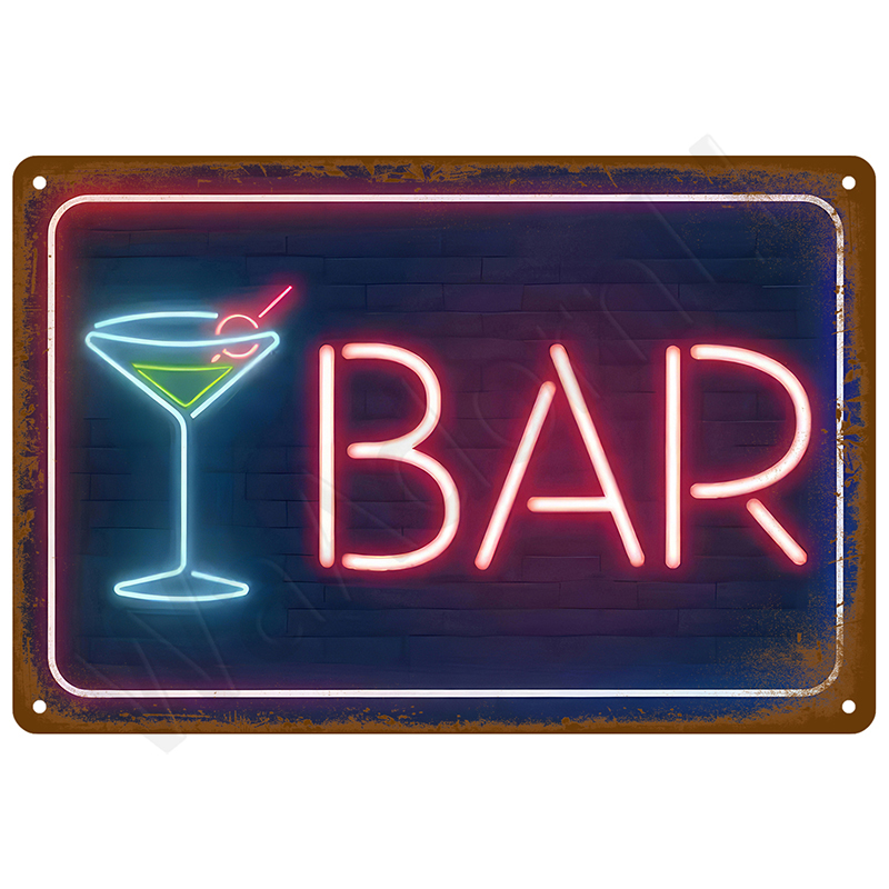Vintage Bar Metal Signs Bathro - Interior Design Poster incelemesi ve fiyatı