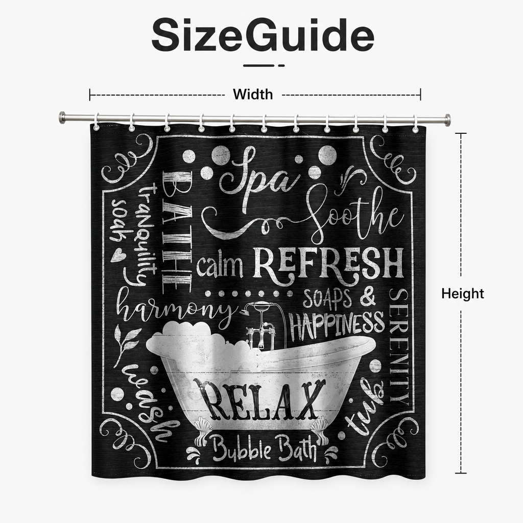 Chalkboard Style Shower Curtai - Interior Design Quotes incelemesi ve fiyatı