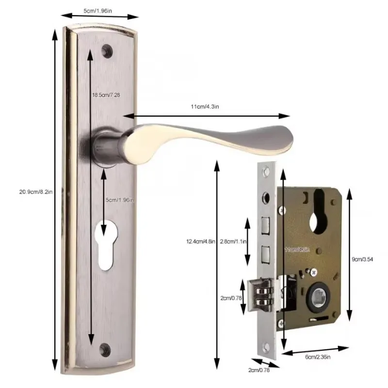 Gold Door Handle Lock Silent H - Interior Design Kitchen incelemesi ve fiyatı