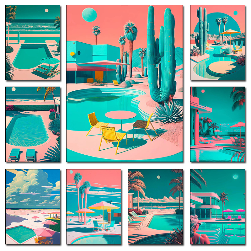 Retro Futuristic Beachside Pal - Interior Design Poster incelemesi ve fiyatı