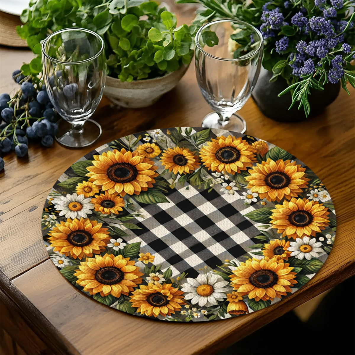4PCS 2D flat print, sunflower  - Interior Design Kitchen incelemesi ve fiyatı
