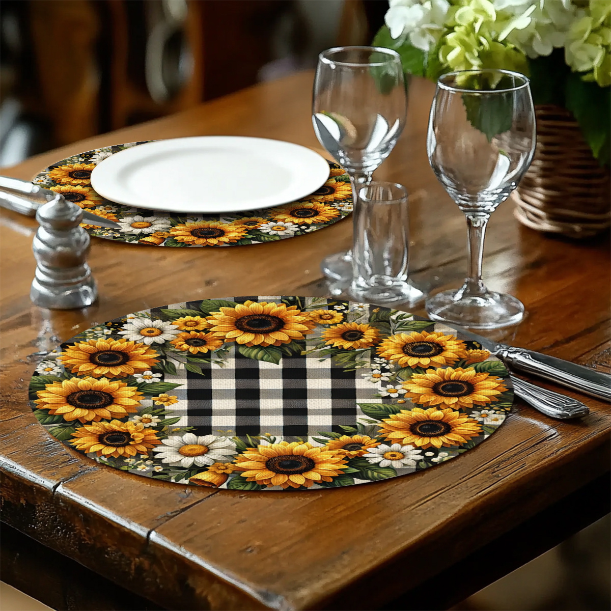 4PCS 2D flat print, sunflower  - Interior Design Kitchen incelemesi ve fiyatı