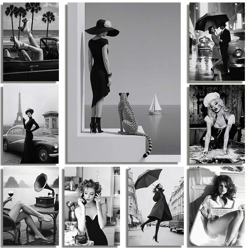 Black And White Fashion Street - Interior Design Poster incelemesi ve fiyatı