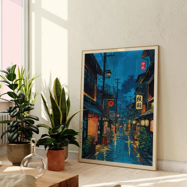 Japanese Tokyo Teahouse Cartoo - Interior Design Poster incelemesi ve fiyatı