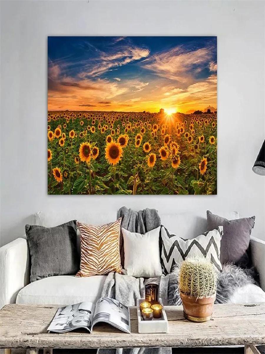 Sunflower Landscape Canvas Art - Interior Design Poster incelemesi ve fiyatı