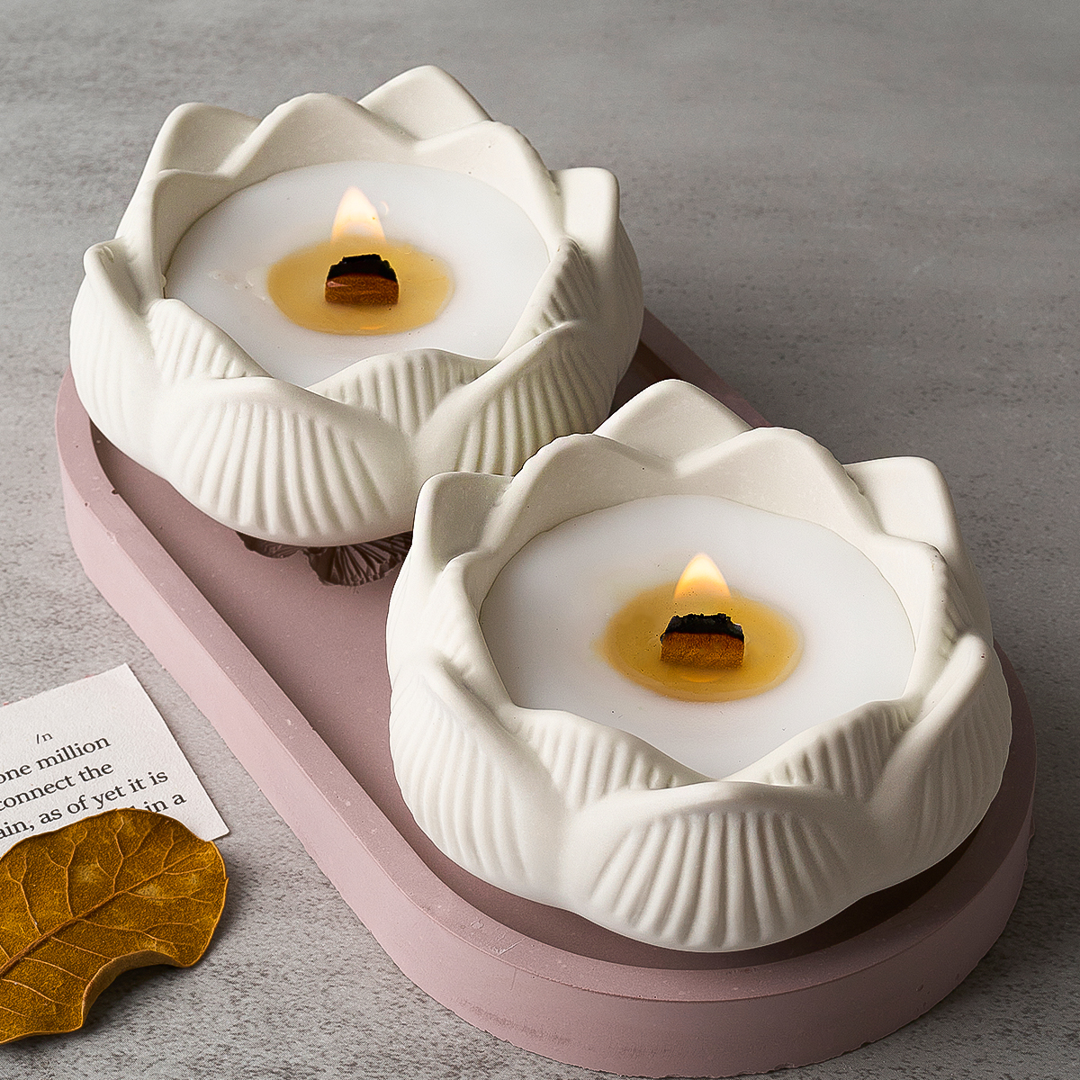 Lotus Shape Candle Holder Plas - Terrazzo Pot Cement incelemesi ve fiyatı
