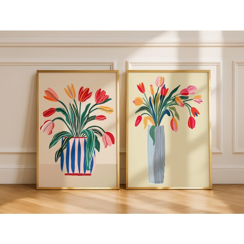 2pcs Tulip Flowers Canvas Wall - Interior Design Kitchen incelemesi ve fiyatı