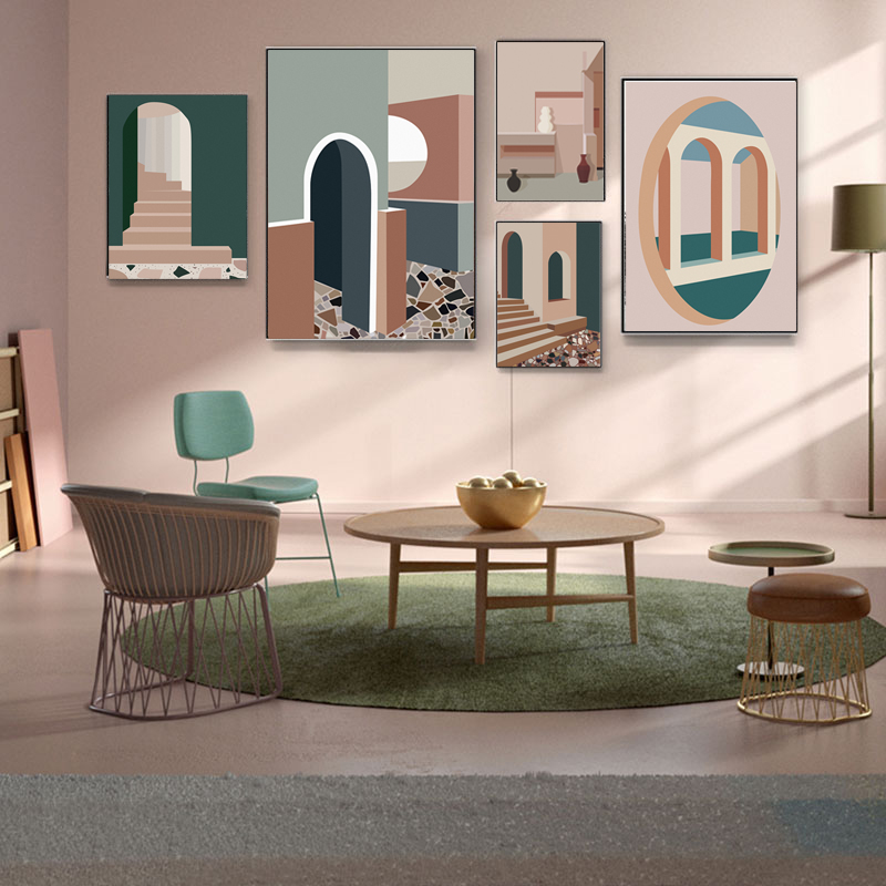 Retro Morandi Building Canvas  - Interior Design And Build incelemesi ve fiyatı