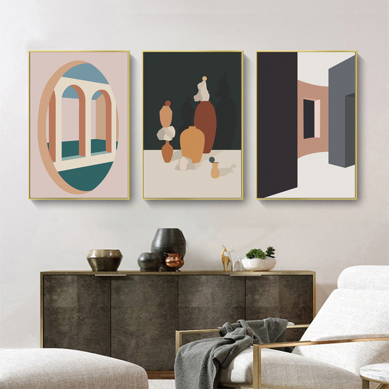 Retro Morandi Building Canvas  - Interior Design And Build incelemesi ve fiyatı