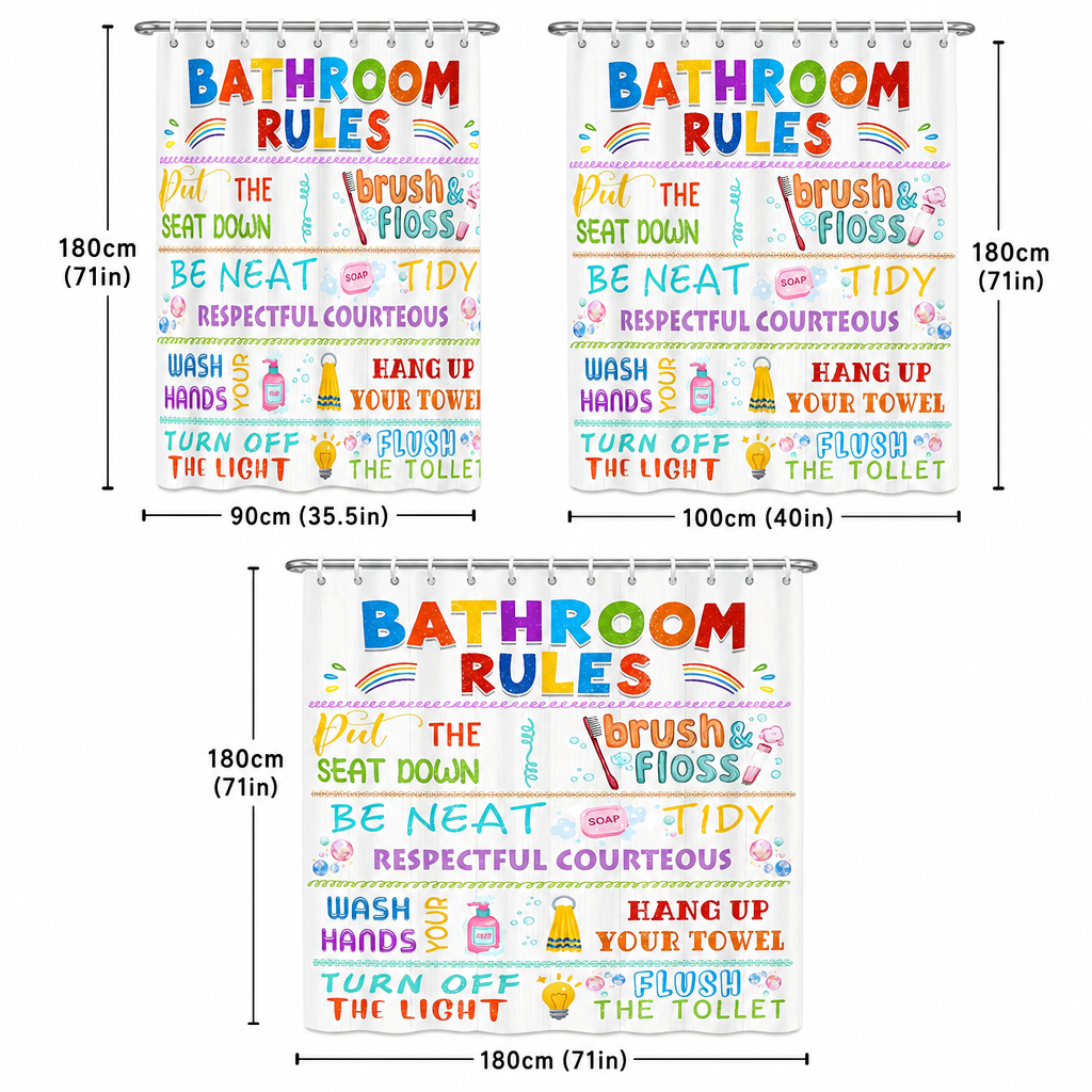 Bathroom Rules Shower Curtain  - Interior Design Quotes incelemesi ve fiyatı